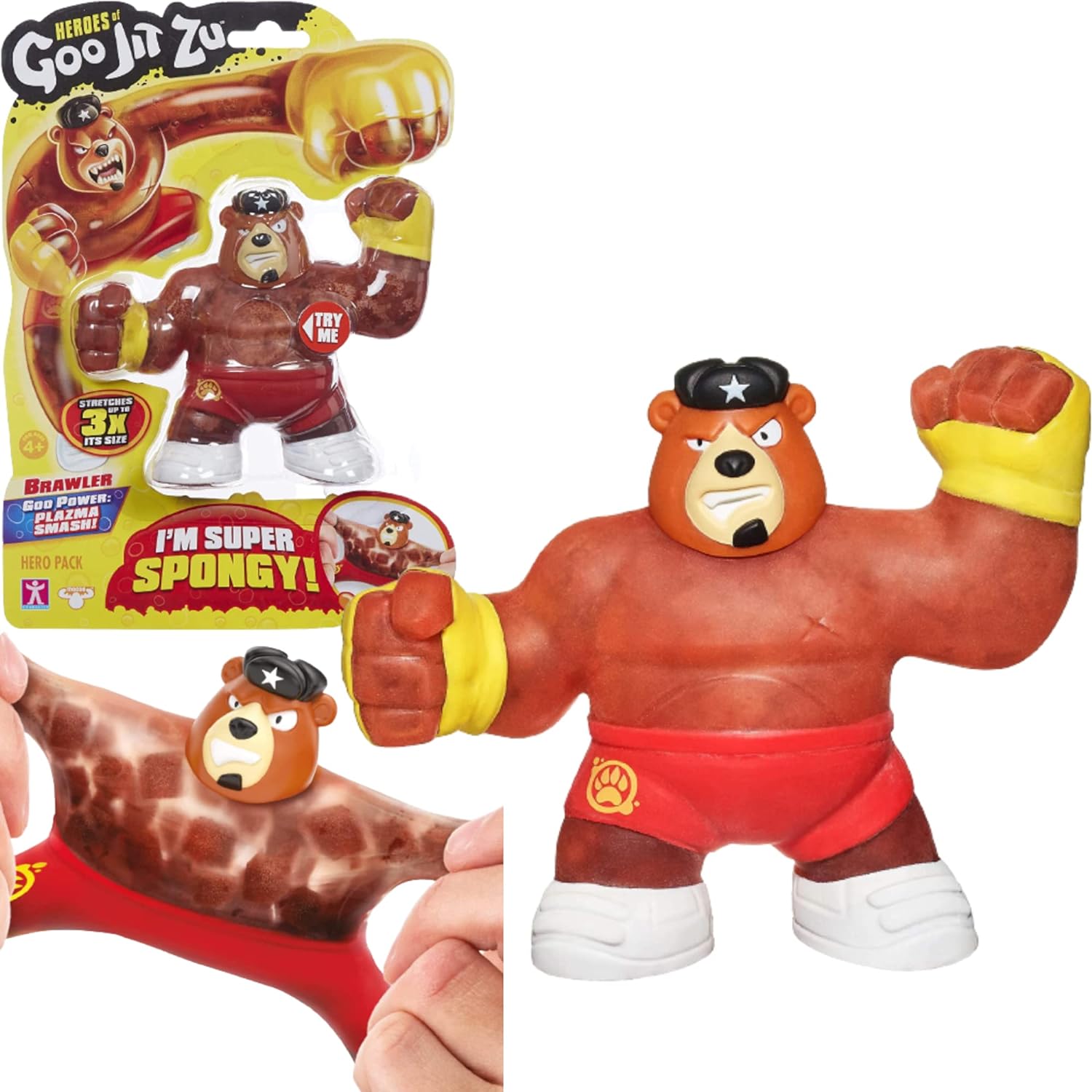 Heroes of Goo Jit Zu - Single Spongy Bear Action Figure, Brawler, Multicolor