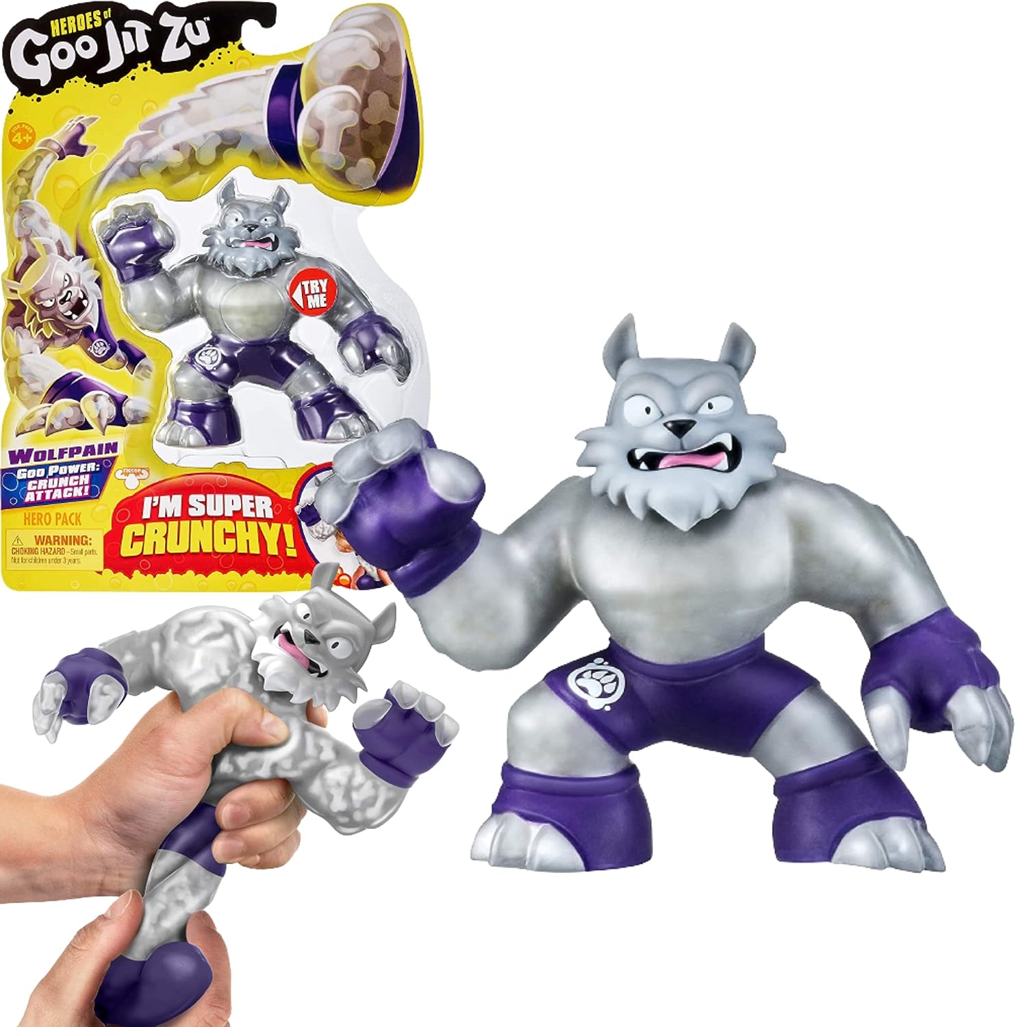 Heroes of Goo Jit Zu - Single Crunchy Wolf Action Figure, Wolfpain