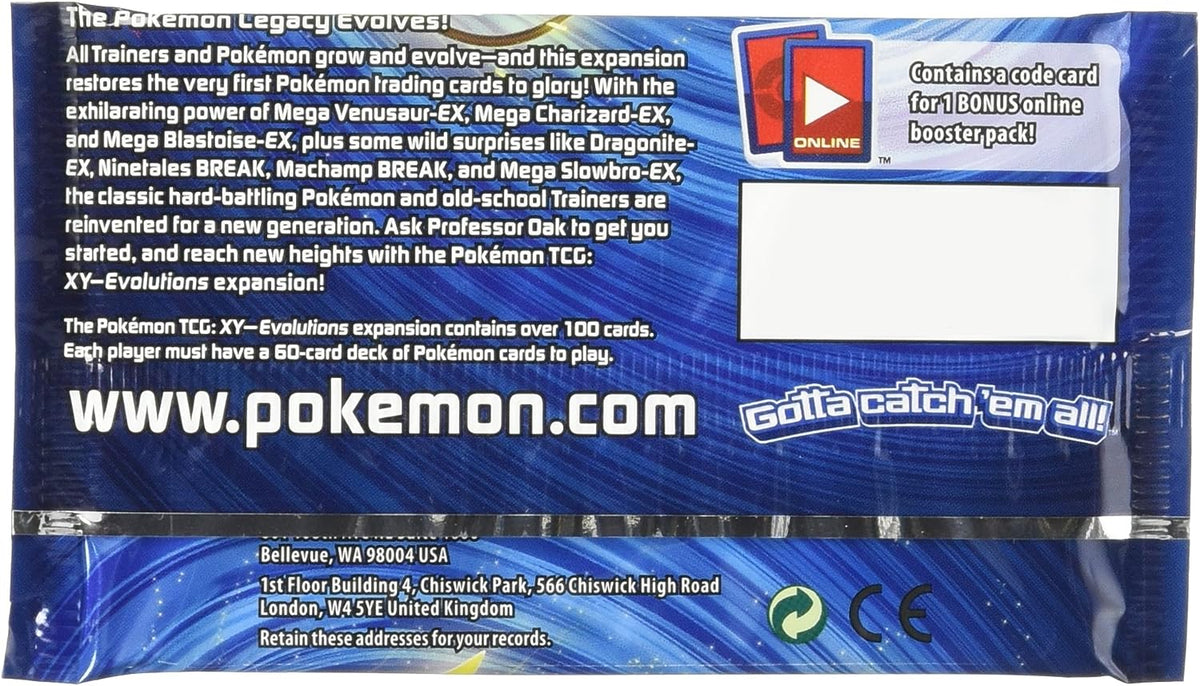 The Pokemon TCG: XY Evolutions, Blister Booster Pack contains 10 cards ...