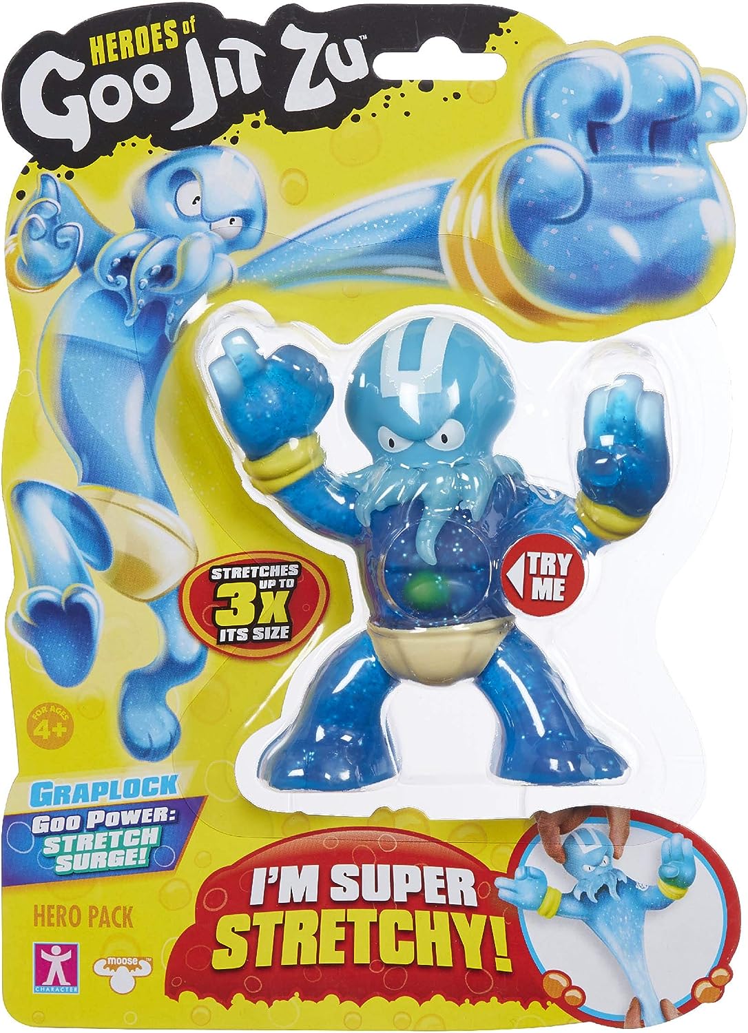 Heroes of Goo Jit Zu - Single Stretchy Octopus Action Figure, Hydro