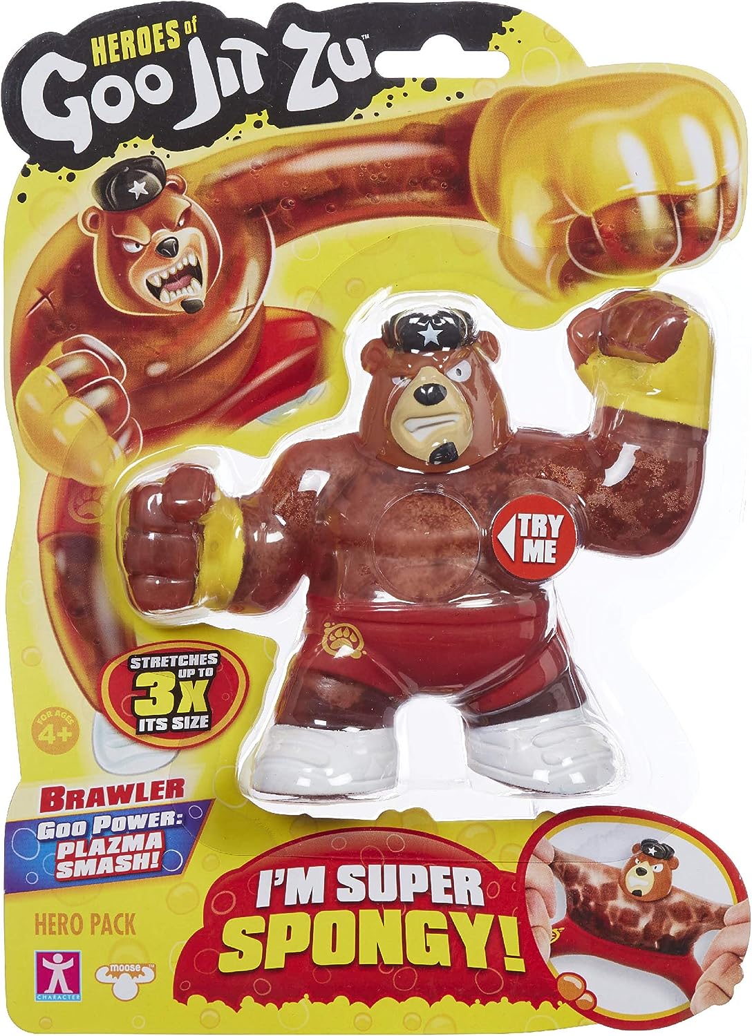 Heroes of Goo Jit Zu - Single Spongy Bear Action Figure, Brawler, Multicolor